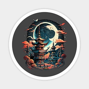 Japanese Temple Tokyo  Asian Inspired Retro Japan Magnet